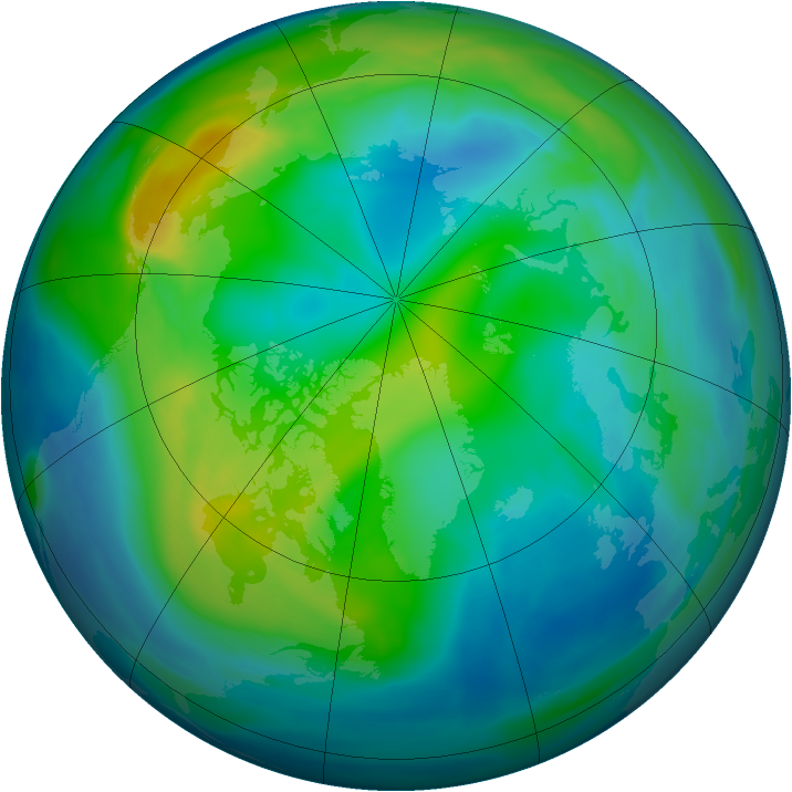Arctic ozone map for 07 November 2004